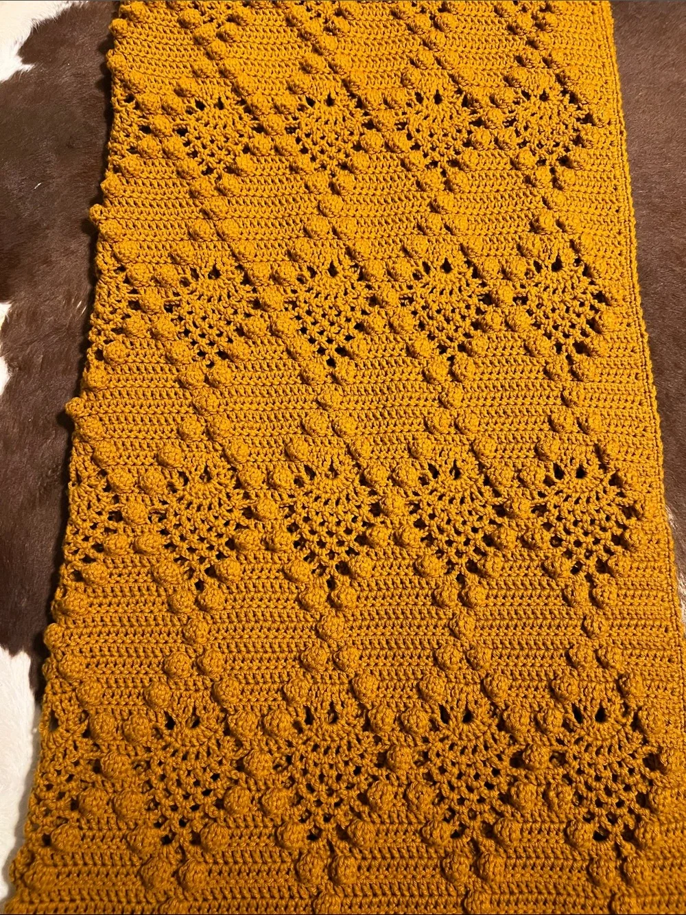 Handmade orange Crochet blanket